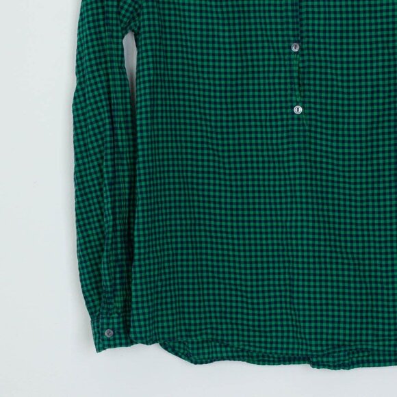 J. Crew Womens Plaid Gingham Button Shirt Size 8 Green Long Sleeve Preppy Work - Picture 3 of 10
